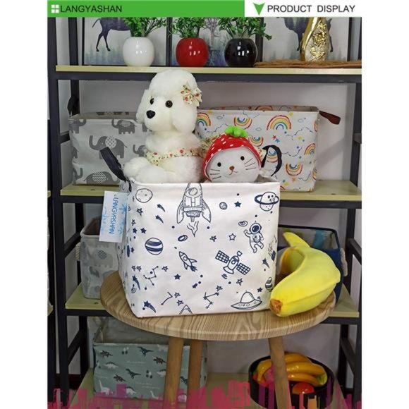 Square Storage Baskets Waterproof Canvas Children Laundry Nursery Hamper - Picture 4 of 7